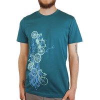 Spangeltangel Herrenshirt "Fahrräder", bedruckt, Siebdruck, sportlich, Bio-Baumwolle