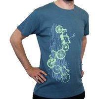 Spangeltangel Herrenshirt "Fahrräder", bedruckt, Siebdruck, sportlich, Bio-Baumwolle