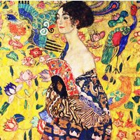 Photocircle Poster / Leinwandbild - Gustav Klimt: Frau mit Fächer