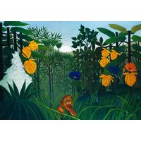 Photocircle Poster / Leinwandbild - Henri Rousseau: Die Mahlzeit des Löwen