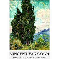 Photocircle Poster / Leinwandbild - Vincent van Gogh: Zypressen