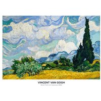 Photocircle Poster / Leinwandbild - Ausstellungsposter Weizenfeld mit Zypressen von Vincent van Gogh