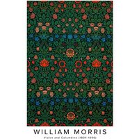 Photocircle Poster / Leinwandbild - William Morris: Violett und Akelei - Ausstellungsposter