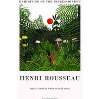 Photocircle Poster / Leinwandbild - Henri Rousseau: Urwald mit Sonnenuntergang - Ausstellungsposter