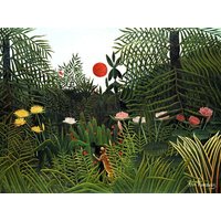 Photocircle Poster / Leinwandbild - Henri Rousseau: Urwald mit Sonnenuntergang