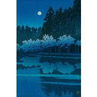 Photocircle Poster / Leinwandbild - Winter Moon, Toyamagahara by Hasui Kawase