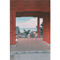 Photocircle Poster / Leinwandbild - Tamon Temple At Hamahagi In Boshu by Hasui Kawase