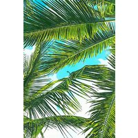 Photocircle Poster / Leinwandbild - Life Under Palm Trees, Colorful Bohemian Beachy