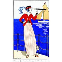 Photocircle Poster / Leinwandbild - George Barbier: Costumes Parisiens, No.164: Costume de Yacht