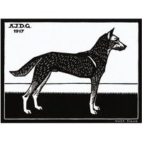 Photocircle Poster / Leinwandbild - Woodblock Dog