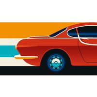 Photocircle Poster / Leinwandbild - Ein rotes Sportauto