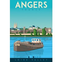 Photocircle Poster / Leinwandbild - Angers an der Loire Vintage Travel Wandbild