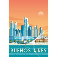 Photocircle Poster / Leinwandbild - Buenos Aires Vintage Travel Wandbild
