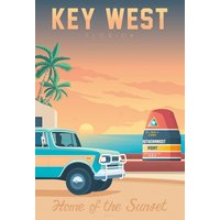 Photocircle Poster / Leinwandbild - Key West II Vintage Travel Wandbild