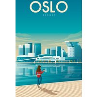 Photocircle Poster / Leinwandbild - Oslo Vintage Travel Wandbild