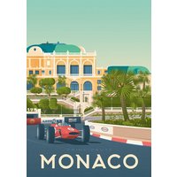 Photocircle Poster / Leinwandbild - Monaco Vintage Travel Wandbild