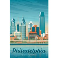 Photocircle Poster / Leinwandbild - Philadelphia Vintage Travel Wandbild