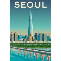 Photocircle Poster / Leinwandbild - Seoul Vintage Travel Wandbild