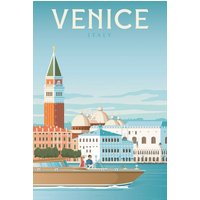 Photocircle Poster / Leinwandbild - Venice Vintage Travel Wandbild
