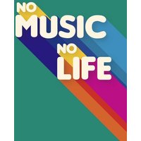 Photocircle Poster / Leinwandbild - No music no life