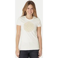 Peaces.bio - handbedruckte Biomode Bio-Damen-T-Shirt Die Blume des Lebens