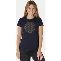 Peaces.bio - handbedruckte Biomode Bio-Damen-T-Shirt Die Blume des Lebens