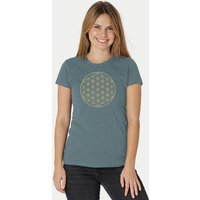 Peaces.bio - handbedruckte Biomode Bio-Damen-T-Shirt Die Blume des Lebens