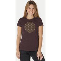 Peaces.bio - handbedruckte Biomode Bio-Damen-T-Shirt Die Blume des Lebens