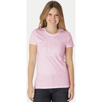 Peaces.bio - handbedruckte Biomode Bio-Damen-T-Shirt Die Blume des Lebens