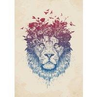 Photocircle Poster / Leinwandbild - Floral lion