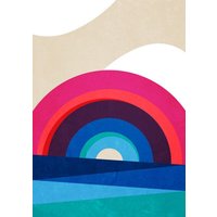 Photocircle Poster / Leinwandbild - Regenbogen und Meer – Illustration für Kinder