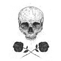 Photocircle Poster / Leinwandbild - Skull N' Roses
