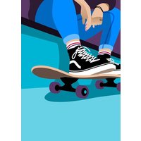 Photocircle Poster / Leinwandbild - Skaterin macht Pause