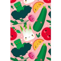 Photocircle Poster / Leinwandbild - Obst und Gemüse – Bunte Illustration für die Küche