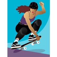 Photocircle Poster / Leinwandbild - Mädchen mit Skateboard