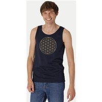 Peaces.bio - handbedruckte Biomode Bio Tank Top "Die Blume des Lebens" Herren
