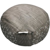 Ames sensibles Meditationskissen rund, Grau/Natur 30 x 16cm