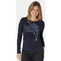 Peaces.bio - handbedruckte Biomode Bio-Damen-Langarmshirt "Fancy Tree"