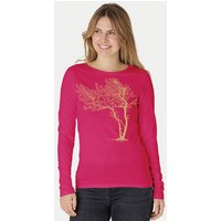 Peaces.bio - handbedruckte Biomode Bio-Damen-Langarmshirt "Fancy Tree"
