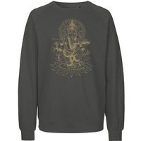 Peaces.bio - handbedruckte Biomode Bio Damen-Sweatshirt Loose Fit Ganesha