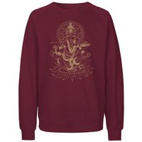 Peaces.bio - handbedruckte Biomode Bio Damen-Sweatshirt Loose Fit Ganesha