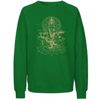 Peaces.bio - handbedruckte Biomode Bio Damen-Sweatshirt Loose Fit Ganesha