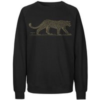 Peaces.bio - handbedruckte Biomode Bio Damen Sweatshirt Loose Fit Leopard