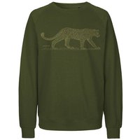 Peaces.bio - handbedruckte Biomode Bio Damen Sweatshirt Loose Fit Leopard