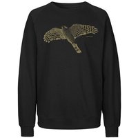 Peaces.bio - handbedruckte Biomode Bio Damen-Sweatshirt Loose Fit Sperber