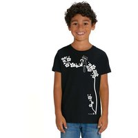 FellHerz Kinder T-Shirt Cat Love schwarz aus 100% Biobaumwolle