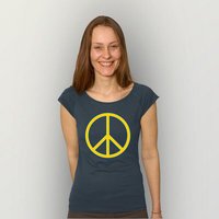 HANDGEDRUCKT RESTPOSTEN "Peace" Bamboo Frauen T-Shirt Continental Clothing