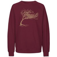 Peaces.bio - handbedruckte Biomode Bio Damen-Sweatshirt Loose Fit Windy Tree