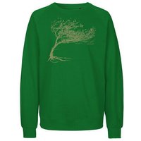 Peaces.bio - handbedruckte Biomode Bio Damen-Sweatshirt Loose Fit Windy Tree