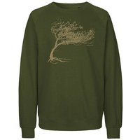 Peaces.bio - handbedruckte Biomode Bio Damen-Sweatshirt Loose Fit Windy Tree